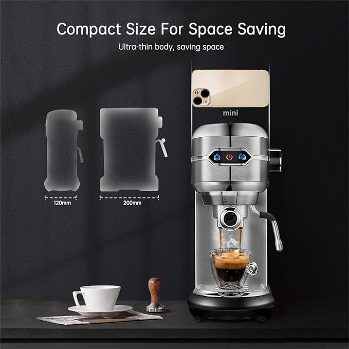 Semi-auto Stainless Steel Household Coffee Machine 19 Capsules Superfine Capsule Powder Coffee Machine Cappuccino and Espresso H11 (Color : H11 SR, Size : CHINA_UK)