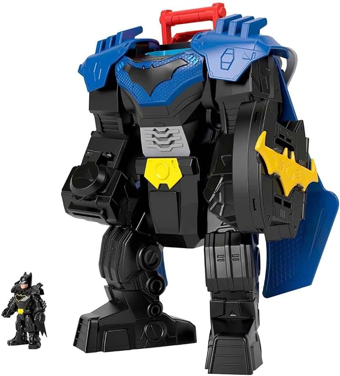 Fisher-Price Imaginext DC Super Friends, Batman Flight Mech with Lights, Sounds Motion & 3-inch Action Figure, 14.5-inch Toy Includes Launcher & Discs