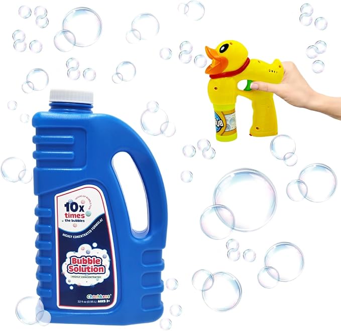 16 oz Concentrated Blue Bubble Solution Bottle with Handle, Refills up to 1.25 Gallons, Non-Toxic Concentrated Solution for Bubble Machines, Giant Bubble Wands, Bubble Gun and Blowers (8-Pack)