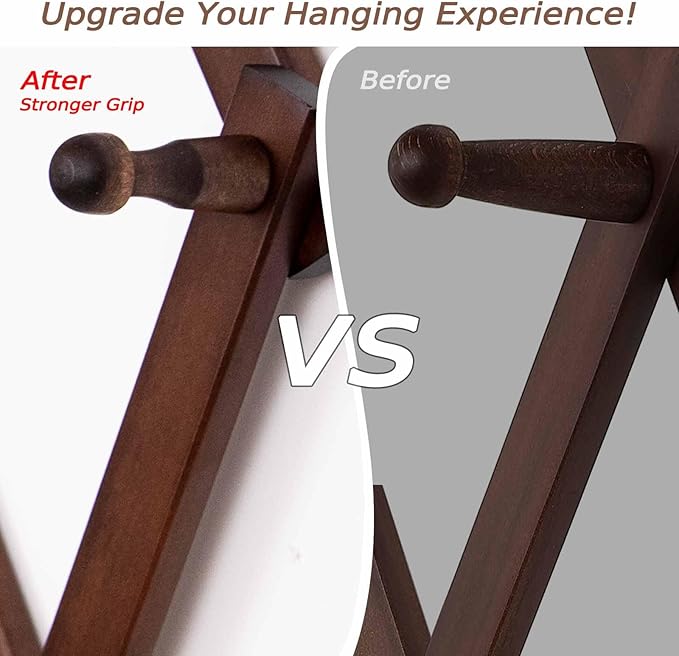 Hat Rack for Wall, Expandable Wall Hat Holder with 16 Hooks, 16 inch Wooden Wall Hook for Baseball Caps,Cowboy, Bag,Hoodie(Brown)