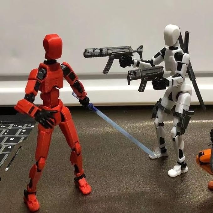 Dumwick Titan13 Action Figure, Lucky Robot 13 Action Figure,3D Printed Multi-Jointed Movable Action Figures,Dummy Robot 13 Figure Creative Gifts for Kids Adults (Black)