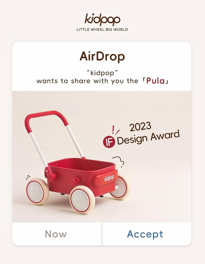 PULA Baby Push Walker with Wheels Toddler Wagon for First Learner Baby Toys 6-12 Months, 1 Year Old Birthday Gifts, Indoors and Outdoors (Black)