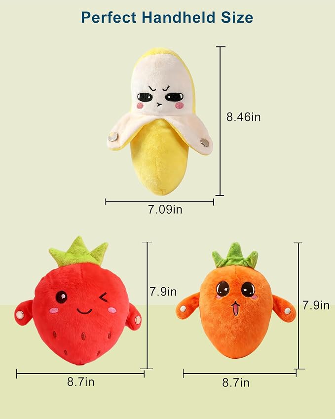 Soft Plush Musical Sensory Toy, Interactive Plush Toy with Sounds, Skin Touch Activated Sound Doll, Dual Mode Educational Toy, Fruit Style Gift for Baby Kids Boys Girls All Ages(Orange Carrots)
