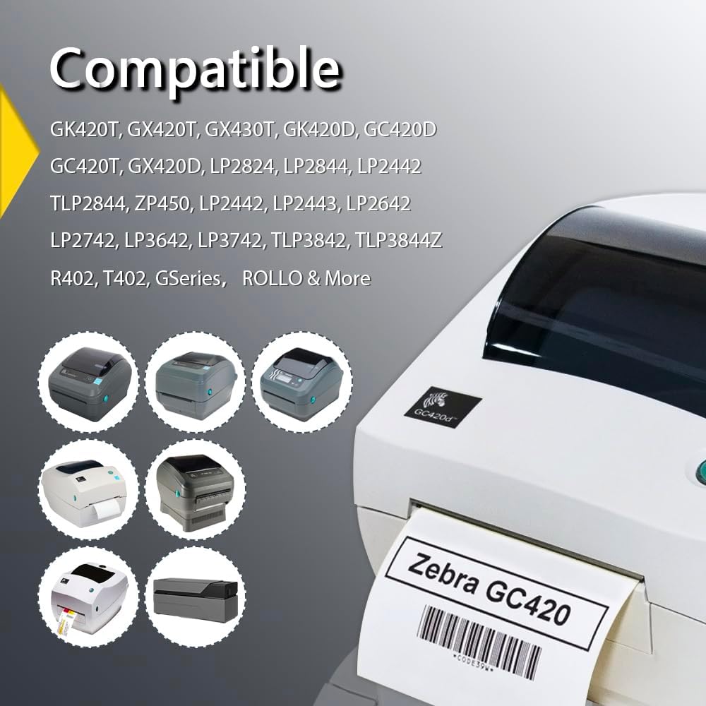 BETCKEY - 3" x 3" Multipurpose & Large Square Labels Compatible with Zebra & Rollo Label Printer,Premium Adhesive & Perforated[Yellow, 6 Rolls, 3000 Labels]
