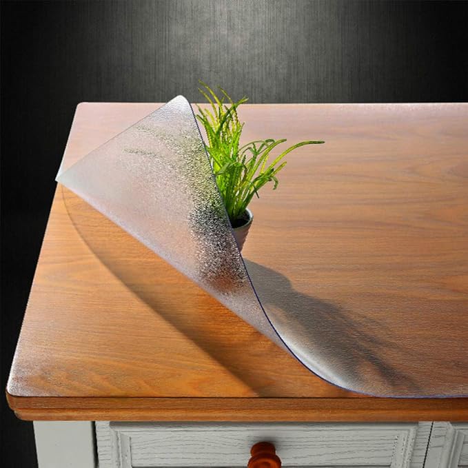 NECAUX Custom 20 x 43.4 Inch Frosted Desk Cover Protector, 1.5mm Thick Plastic Desk Pad, Desk Protector, Desk Mat on top of Desk, Table Cover Protector for Coffee Table, Sofa Table, Media Stand