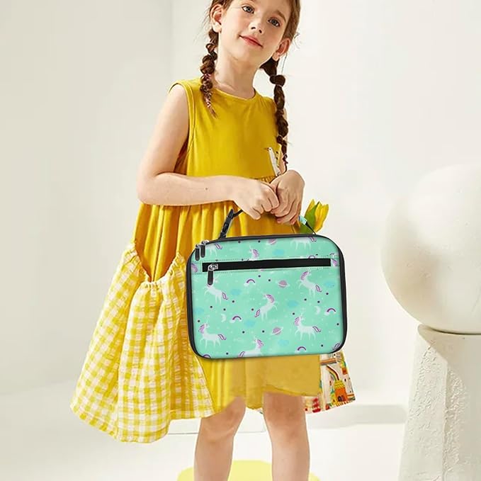Kids Lunch Box for Boys Girls Lunch Bag Insulated Durable Lunchbox Children Lunch Tote Bag for School Unicorn