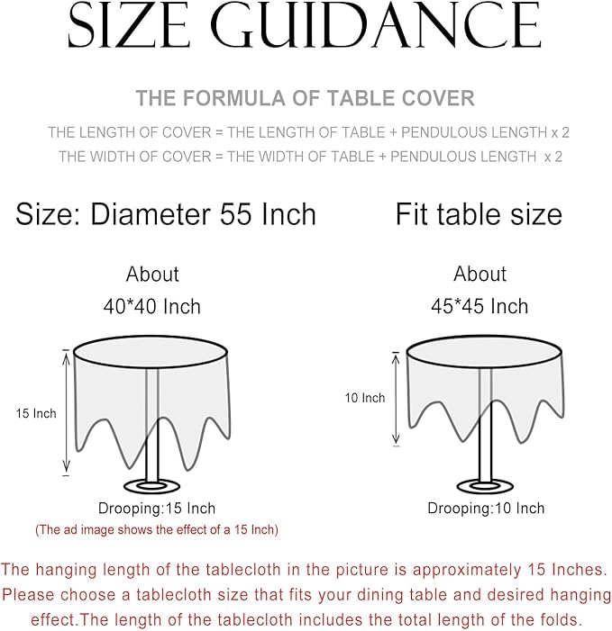 patdrea Designer Linen Small Round Tablecloth,Vintage Pomegranates and Leaves Tree Fall Tablecloths,Table Decor Cover for Kitchen Dining,Christmas,Thanksgiving,Party,Diameter 55"-Tehran a