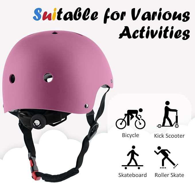 Kids Bike Helmet, Adjustable and Multi-Sport, from Toddler to Youth, 3 Sizes
