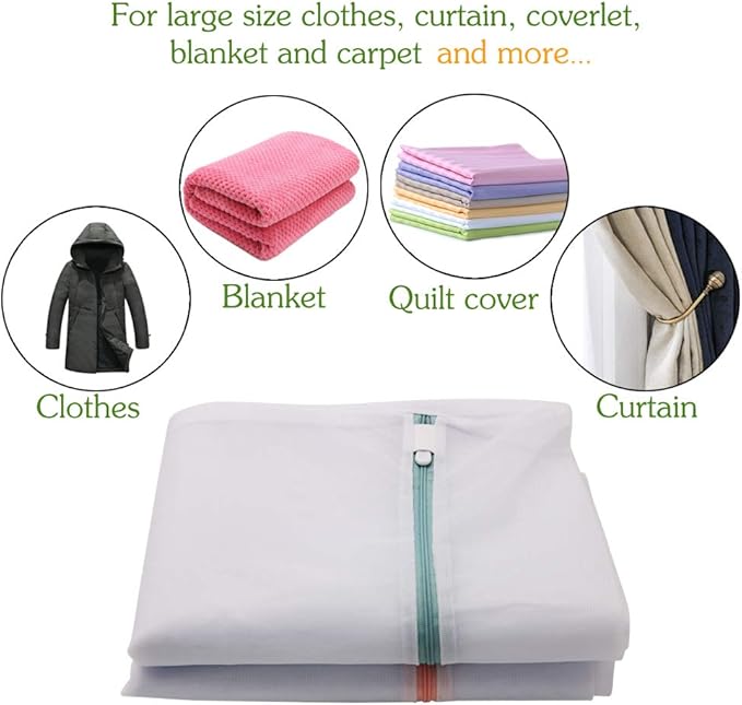 Tenn Well Extra Large Mesh Laundry Bags, 2 Pack 43 x 35 inch Jumbo Delicates Bag for Washing Machine, Large Mesh Bags for Delicates, Coats, Blankets, Bedding, Toys, Pet Items