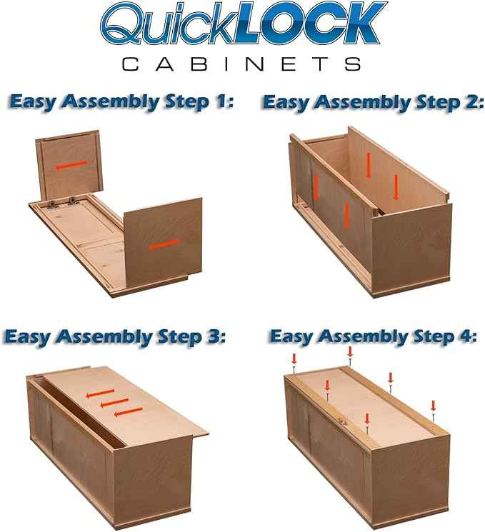 Quicklock RTA (Ready-to-Assemble) 42" Tall Wall Kitchen Cabinets - Shaker Style | 100% Hardwood | Made in America | Soft Close Hardware (Rustic Hickory, 24" D x 36" W x 24" H)