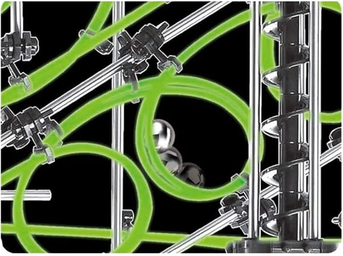 502pcs Level 3–8 Marble Roller Coaster Kit, 820+ PCS Glow-in-The-Dark Marble Run with Steel Balls – Luminous Rail Maze Building Toys, STEM Construction Set for Ages 14+ & Adults