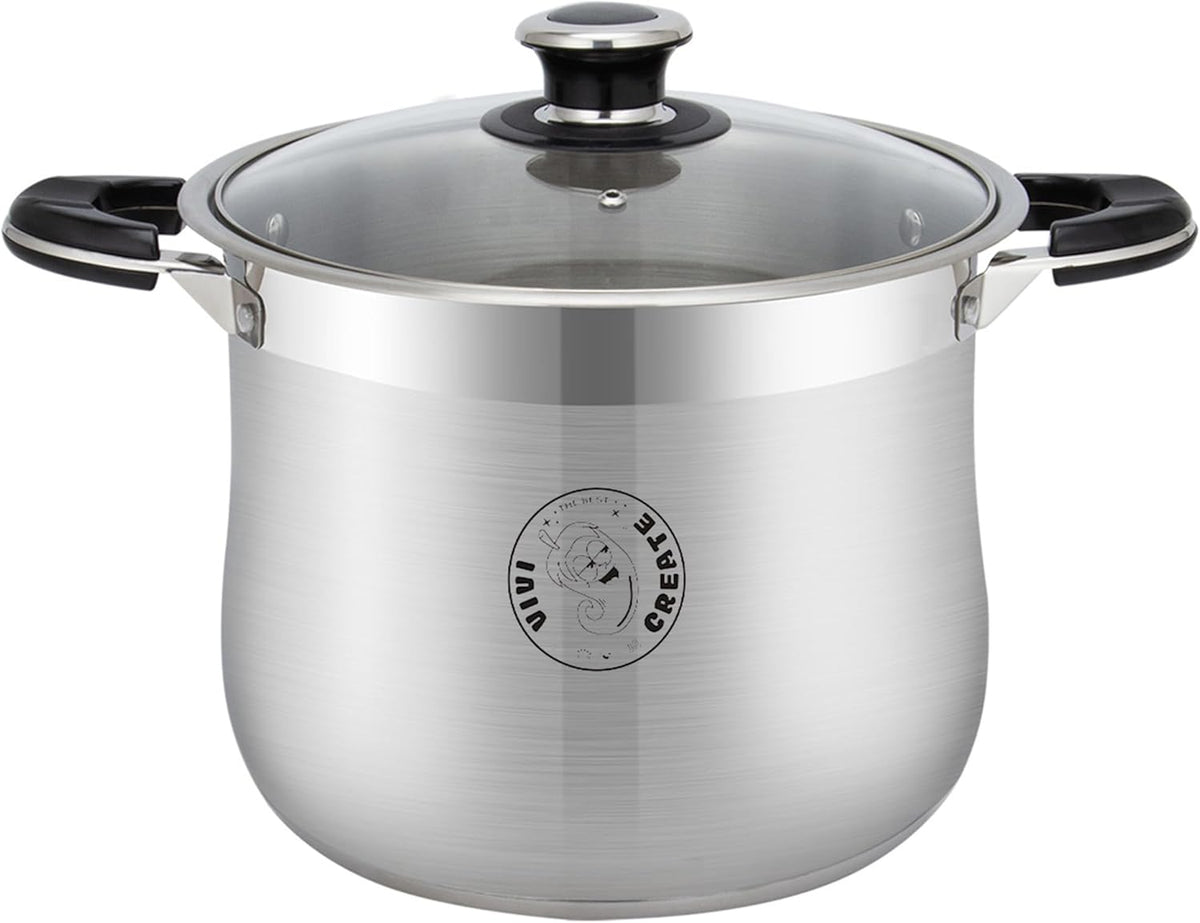 Vivicreate Stainless Steel Stock Pot with Lid for Induction Cooking Boiling Pasta Stew Soup Large Capacity Cookware with Handles for Kitchen Spaghetti Olla Olla de Acero Inoxidable (22.5 QT)
