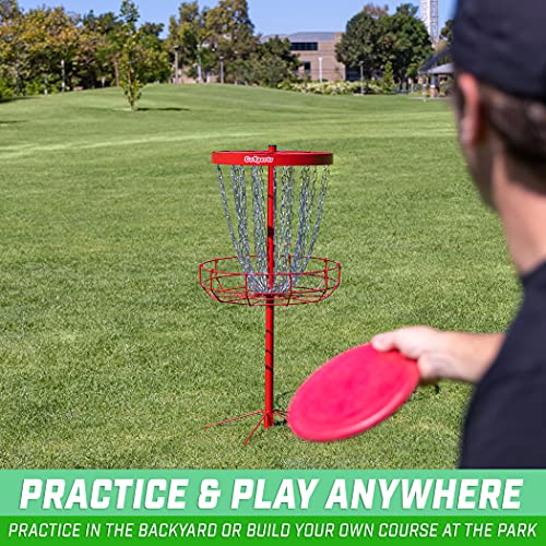 GoSports Regulation Disc Golf Basket - 24 Chain Portable Disc Golf Target