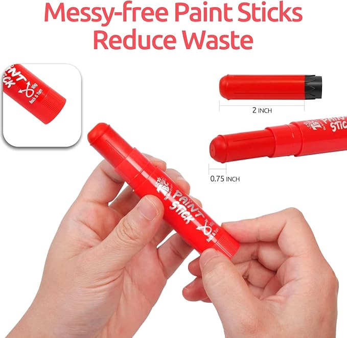 TBC The Best Crafts 24 Colors Mixed pack, Washable Paint, Non-toxic, Tempera Paint Sticks for Kids and Students