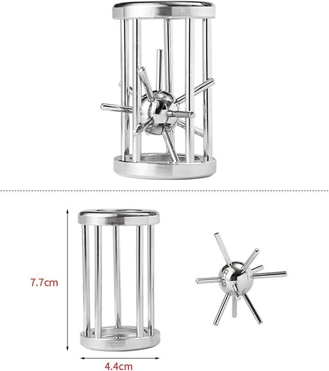 FantasyDay 4 Pcs Brain Teaser Puzzle,Metal Puzzle, Unlock Interlock IQ Test Game, Magic Trick Toy Gift for Kids and Adults