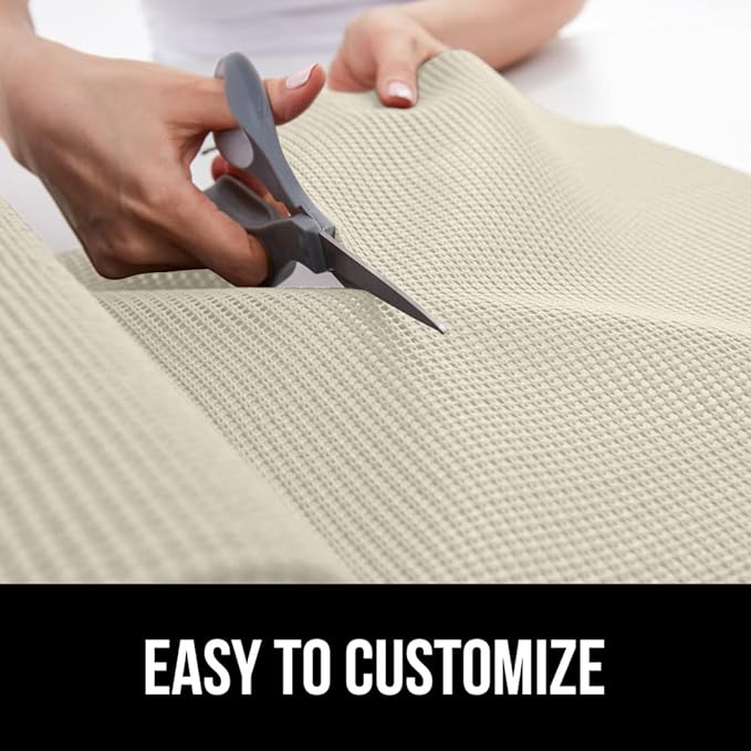 GORILLA GRIP powerGRIP Drawer Shelf and Cabinet Liner, Thick Strong Hold, Non-Adhesive Liners Protect Kitchen Cabinets and Cupboard, Bathroom Drawers, Easy Install, Breathable Mat, 17.5" x20', Cream