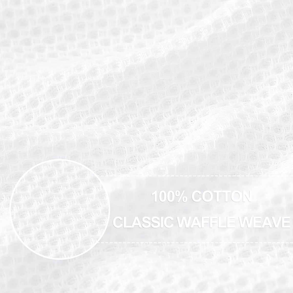 Homaxy 100% Cotton Waffle Weave Kitchen Dish Towels, Ultra Soft Absorbent Quick Drying Cleaning Towel, 13 x 28 Inches, 12-Pack, White