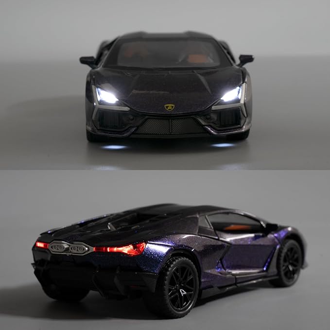 BDTCTK 1/32 Comapatible for Lamborghini ‌Aventador LP700-4 Model Car, Zinc Alloy Diecast Pull Back Toy Cars with Sounds and Lights Vehicles for Kids Boy Girl Gift (Blue)