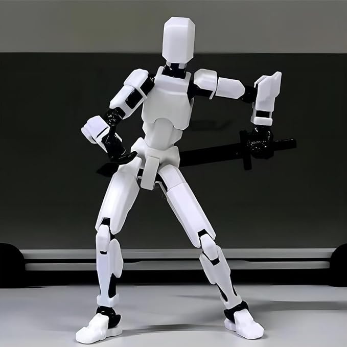 DANONI Titan13 Action Figure, Lucky Robot 13 Action Figures, 3D Printed Multi-Jointed Movable Action Figure, Dummy Robot 13 Figures Toy for Desktop Decorations Game Gifts (White)