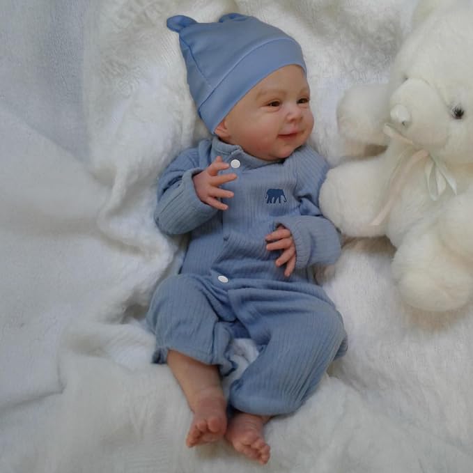 CHAREX Realistic Reborn Baby Boy - 18 Inch Lifelike Newborn Baby Doll with Soft Cloth Body, Handcrafted Weighted Real Life Baby Dolls with Accessories for Kids Age 3+