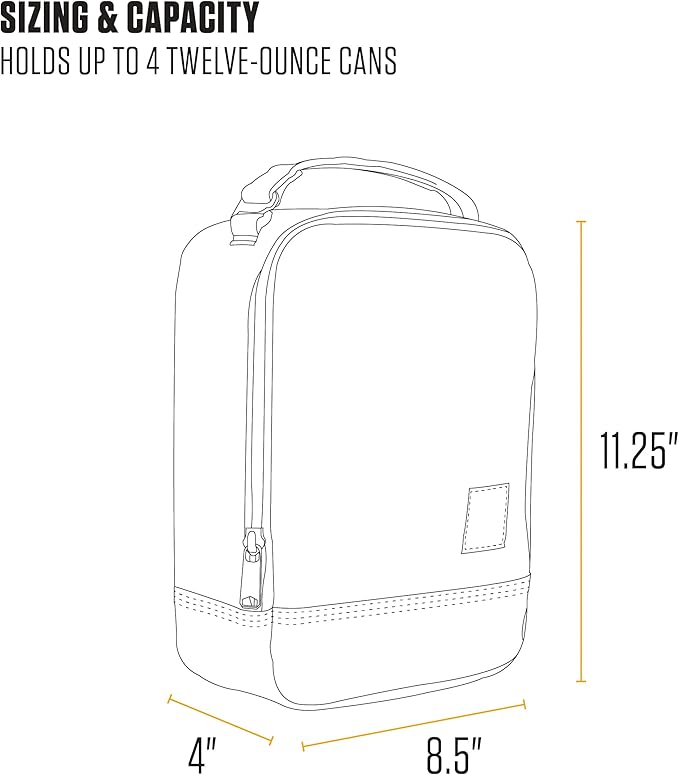 Carhartt Insulated Lunch Cooler For Men and Women, Fully Insulated Lunch Pale for Everyday Use, Marmalade