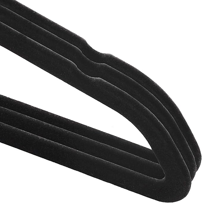 Casafield 50 Velvet Baby Hangers - 11" Size for Infant & Toddler Clothes - Black