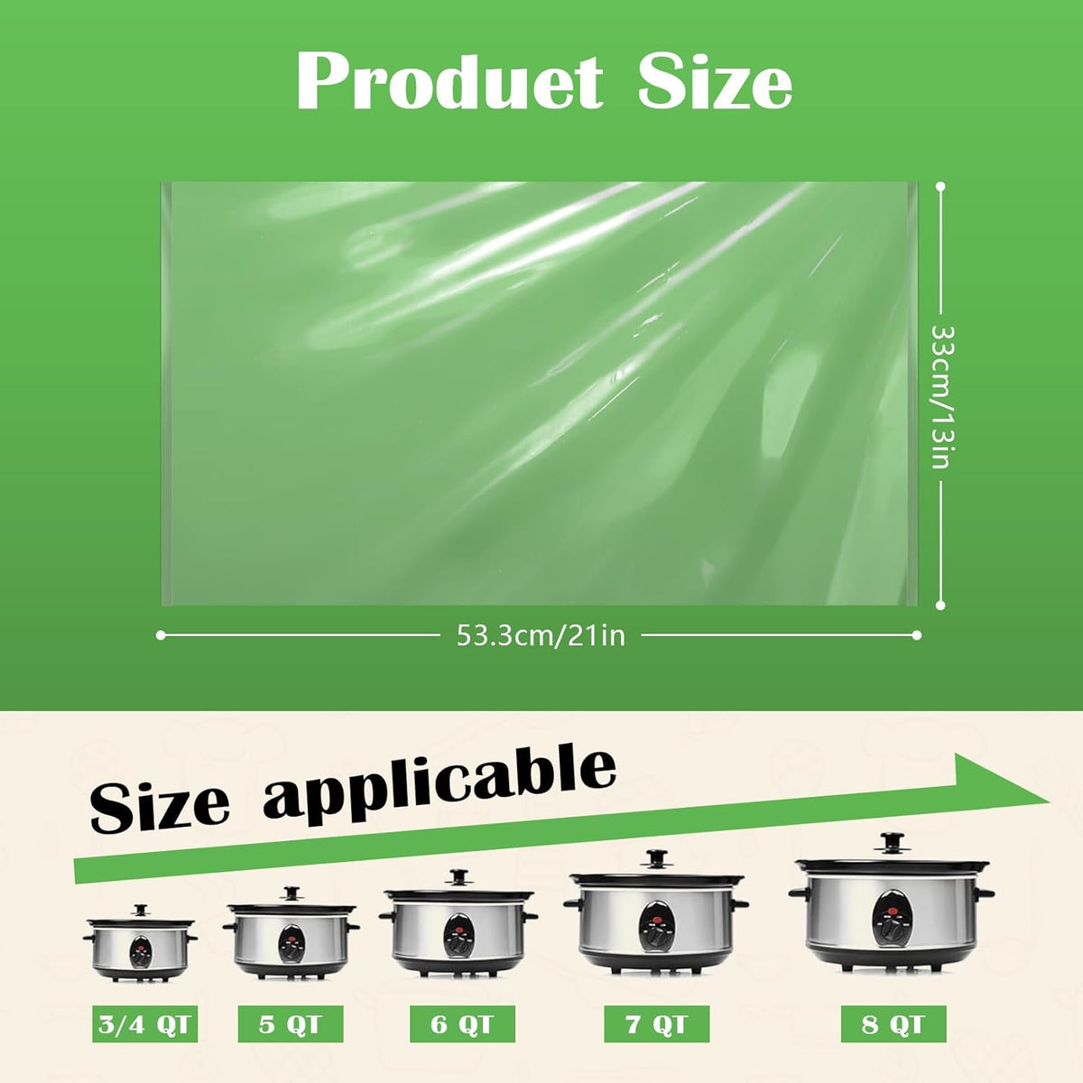 Slow Cooker Liners 3-8 Quarts Disposable Pot Liners 13"x21" Mess-Free Cooking & BPA Free Cooking Bags Suitable for Oval & Round Pots High-Temperature Resistant Liners(40 Liners)