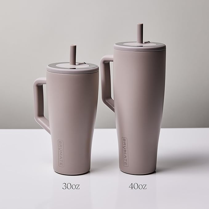BrüMate Era 30 oz Tumbler with Handle and Straw | 100% Leakproof Insulated Water Bottle Tumbler with Lid and Flexible SoftSip Straw | Made of Stainless Steel | Cup Holder Friendly | 30oz (Dark Aura)
