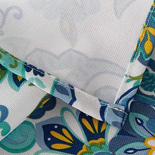 Melaluxe Spring/Summer Wrinkle-Free Waterproof Outdoor Tablecloth with Umbrella Hole and Zipper, 60-Inch-by-84 Rectangle - color: Flower, size: 60" x 84" (Rectangular)