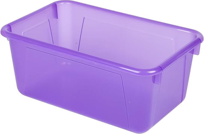 Storex Small Cubby Bins – Plastic Storage Containers for Classroom, 12.2 x 7.8 x 5.1 inches, Candy Violet, 10-Pack (62478A05C)