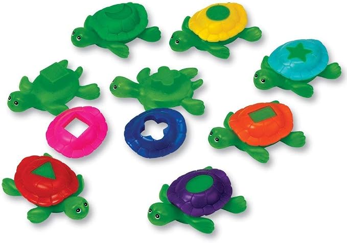 Learning Resources Shape Shell Turtles, Learn Shapes, Bath Toys Set of 8, Ages 2+