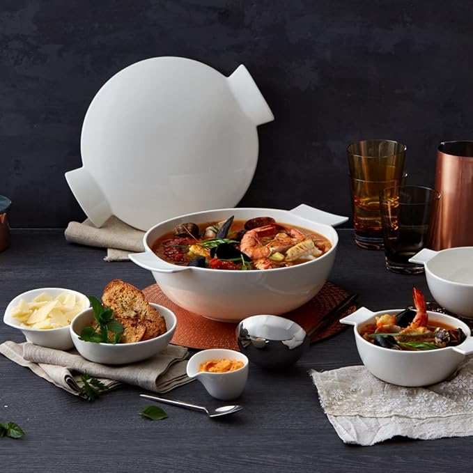 Villeroy & Boch Soup Passion Tureen with Lid, 84.5 Ounces, Premium Porcelain, Made in Germany, 12.5 x 10.25 x 4.5 in