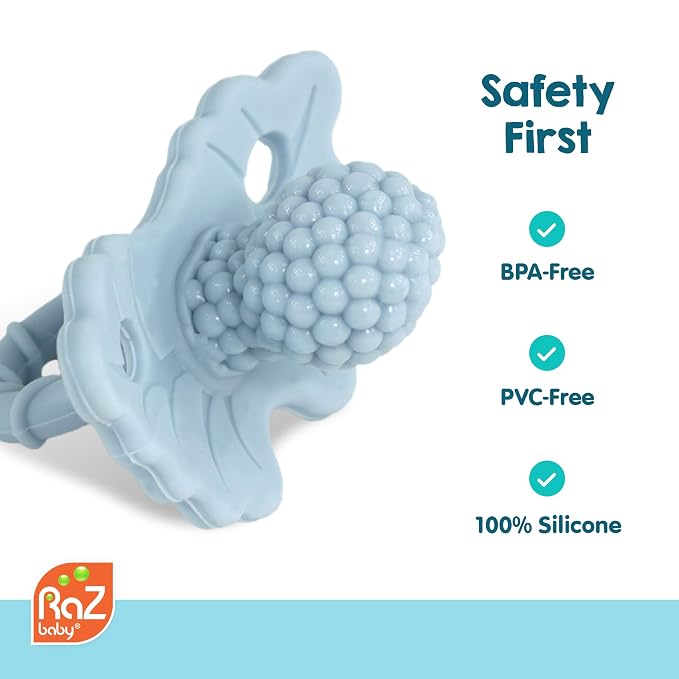 RaZbaby RaZbuddy RaZberry Teether/Pacifier Holder w/Removable Baby Teether Toy - 0M+ - Bpa Free (Koala)