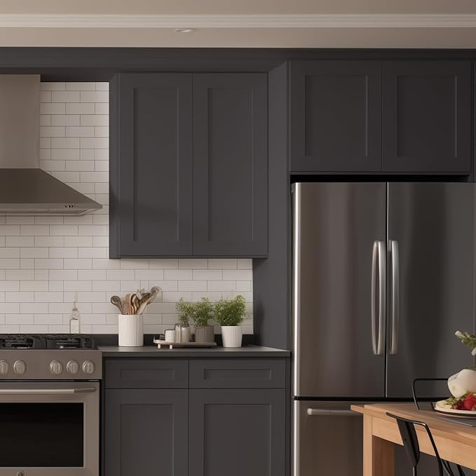 Wall-Mounted Cabinet – Solid Wood Shaker Style Medicine Cabinet with Adjustable Shelves & Soft-Close Doors for Bathroom, Kitchen, and Office Storage (Pebble Gray, 30" W x 12" D x 36" H)