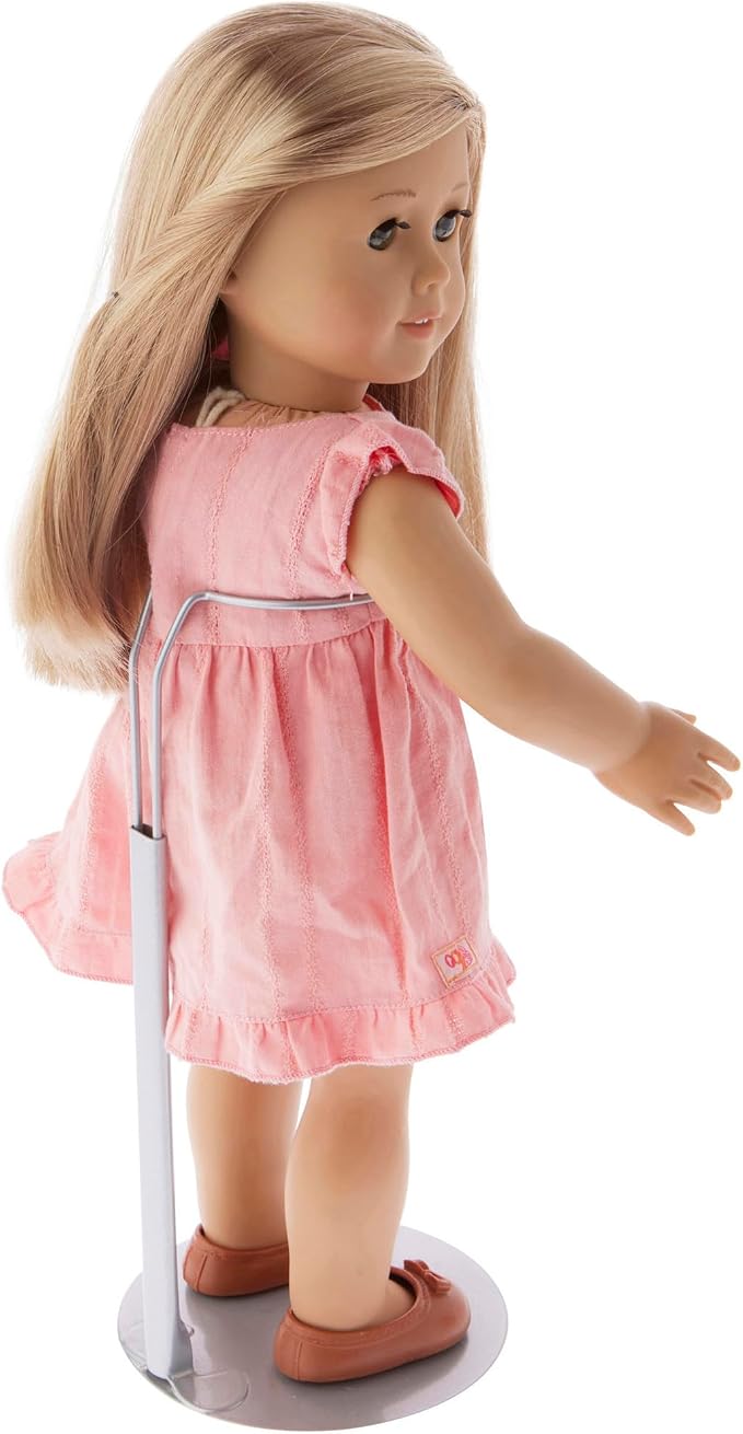Plymor DSP-90S Silver Adjustable Doll Stand, fits 15, 16, 17, 18, 19, 20, and 21 inch Dolls, Waist is 3" - 4" wide, 8" - 11" around, Pack of 3