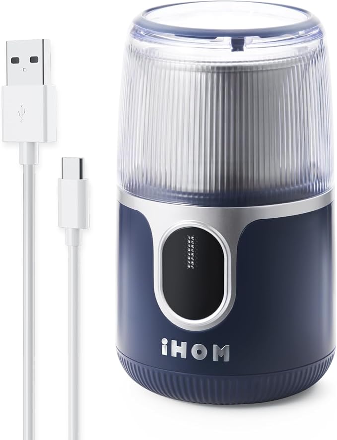 Cordless Coffee Grinder Electric - USB Rechargeable, 304 Stainless Steel Blade, 85 Grinds Per Charge, for Espresso, Spices, Home, Travel, Camping - Blue