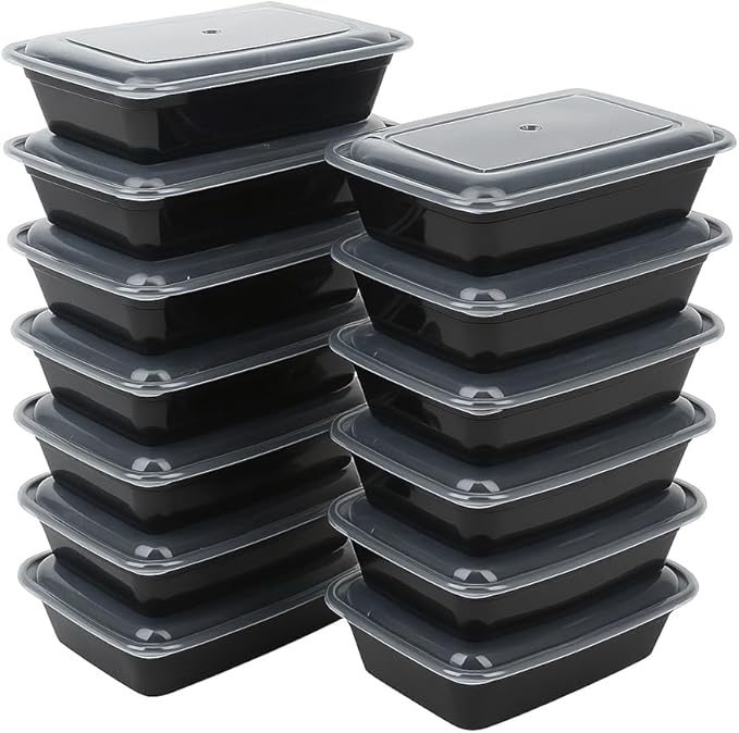 Ruthy's Outlet Meal Prep Containers W/Lids -Square Food Storage – BPA-Free| Stackable | Microwave | Freezer & Dishwasher Safe | Reusable Lunch Bento Box Portion Control & Planning (100 Pack, 16 oz)