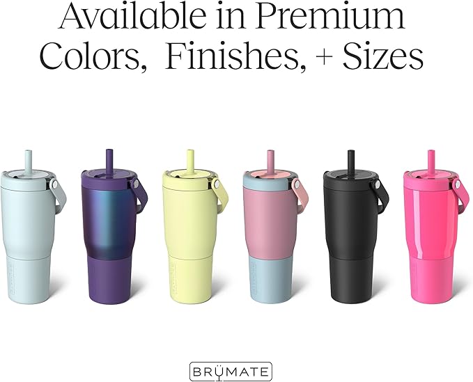 BrüMate Resa 25oz 100% Leakproof Travel Tumbler w/Handle & Straw | Flexible SoftSip Straw | Silicone Sleeve for Durability | Stainless Steel | Cup Holder & Travel Friendly Water Bottle (Rose Taupe)
