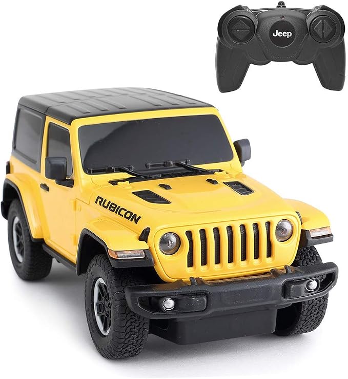 RASTAR RC Toy, 1/24 Scale Wrangler JL Remote Control RC Car, Rubicon Model Vehicle for Kids, Yellow