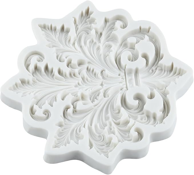 Baroque Scroll Silicone Mold Relief Flower Lace Filigree Polymer Clay Molds for DIY Crafts Epoxy Resin Casting Polymer Clay Tools Craft Air Dry Jewelry Making