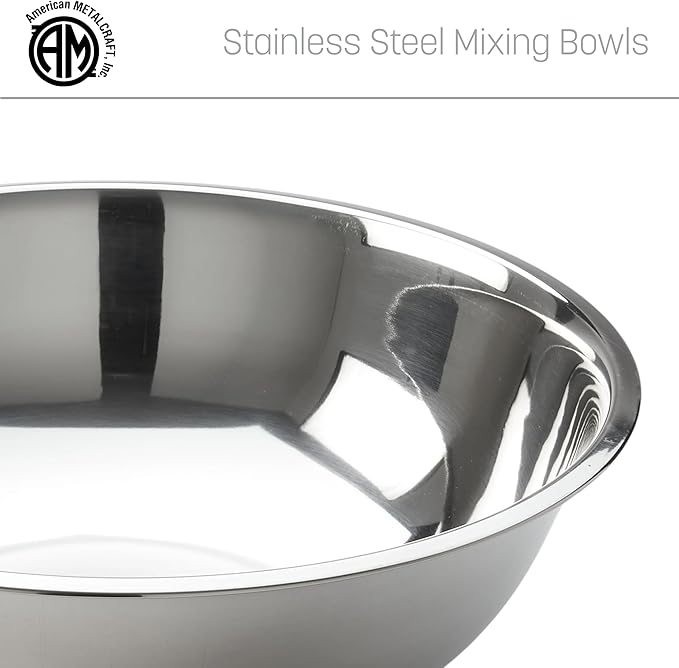 American METALCRAFT, Inc. 3 qt Stainless Steel Mixing Bowl, Silver