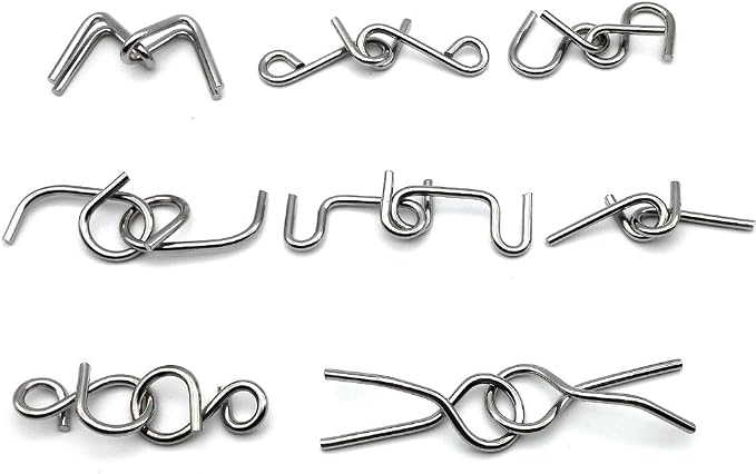 Zooshine 18 Sets Metal Brain Puzzles Teasers IQ Toys,Metal Puzzles Games for Adults Kids