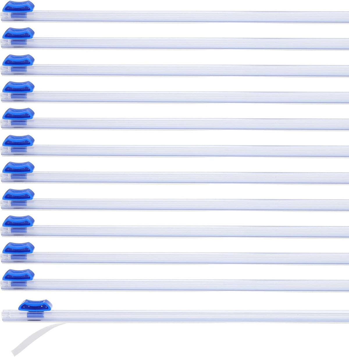 PATIKIL 12pcs Plastic Wrap Cutter, 13in Plastic Wrap Slide Cutter Self Adhesive Installation Replacement for Aluminum Foil Wax Paper Parchment Paper Wrap Dispenser, Blue