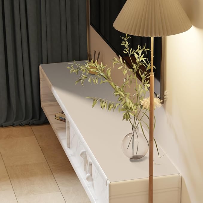 Dresser Cover - Can Be Used On Both Sides Waterproof and Easy to Clean Good Flatness Used for Dresser Table(Off White+Light Gray 10x44)