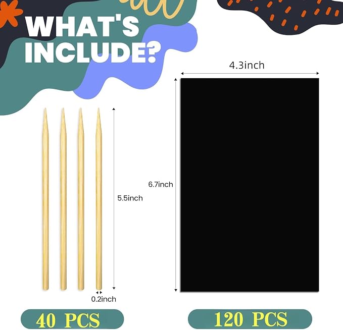 Cityrosy Rainbow Scratch Paper for Kids 160 Pcs Scratch Art for Kids Sets Arts and Crafts Birthday Gifts for 3-12 Years Old Girls Boys Classroom, Party, Games