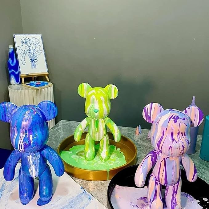 HANDA DIY Painting Kit - Teddy Bear & Gloomy Bear Figures, Creative Home Decorations, Handmade Dolls, Gift for Birthday & Valentines (21 inch)