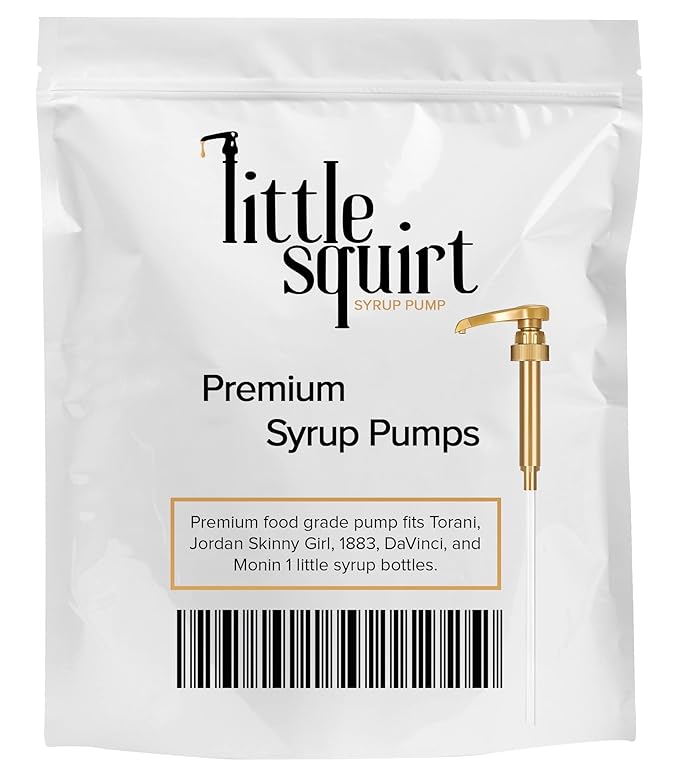 1-Pack Gold Coffee Syrup Pump Dispenser – Fits 750ml Syrup Bottles – Reusable Pump for Flavored Coffee, Tea, Beverages