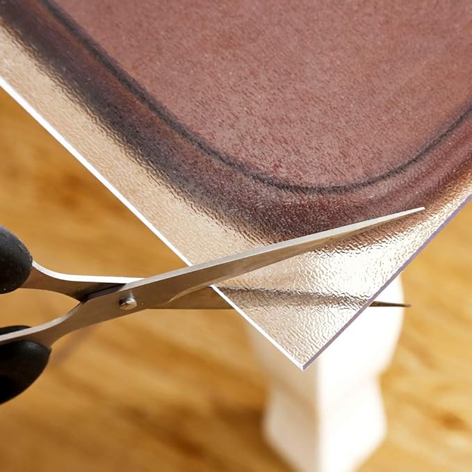 NECAUX Custom 46 x 87 Inch Clear Table Cover Protector, 1.5mm Thick Wood Grain Transparent Table Pad Non-Slip Tablecloth Plastic Protective Pad for Dining Room Table, Conference Table