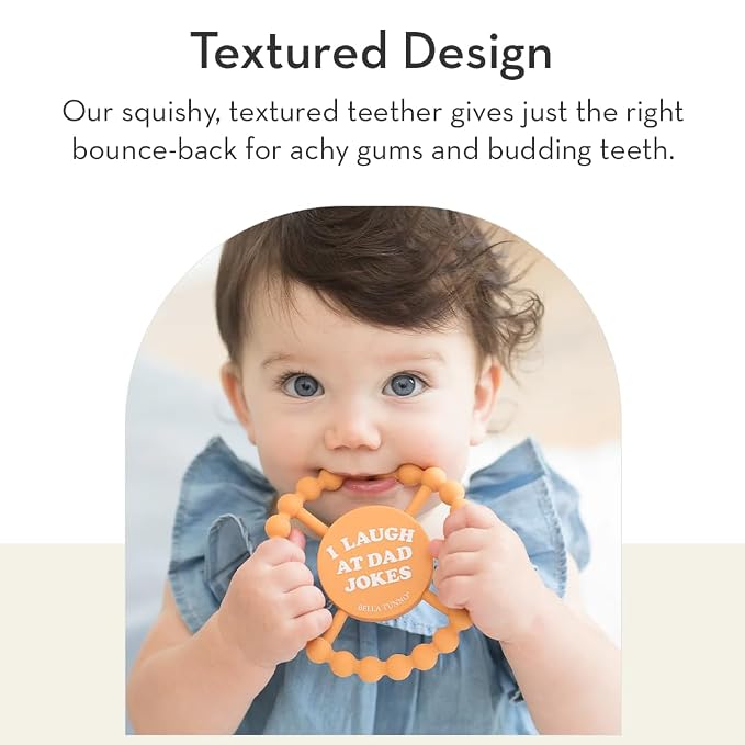 Bella Tunno Happy Teether - Soft & Easy Grip Teething Ring Perfect for Babies and Teething Toys to Help Soothe Gums, Non-Toxic, BPA Free Silicone Teether, Single and Unemployed