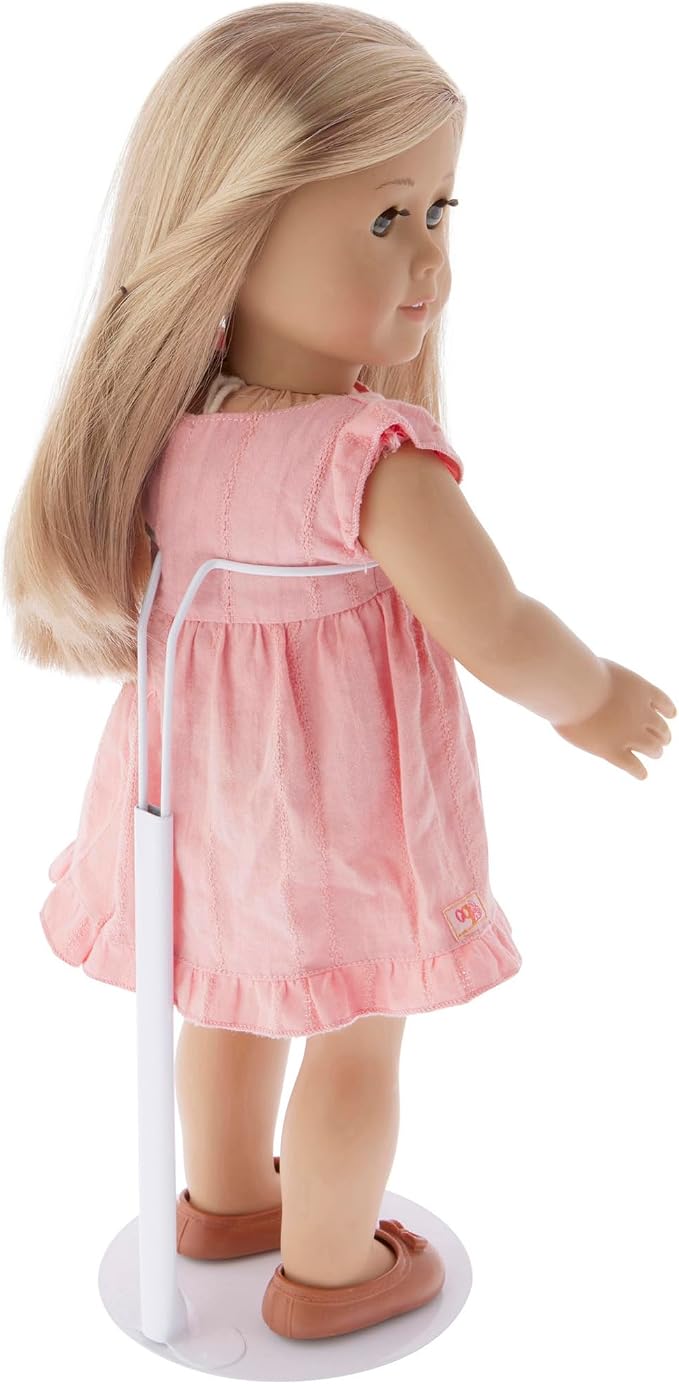 Plymor DSP-90W White Adjustable Doll Stand, fits 15, 16, 17, 18, 19, 20, and 21 inch Dolls, Waist is 3" - 4" wide, 8" - 11" around, Pack of 3